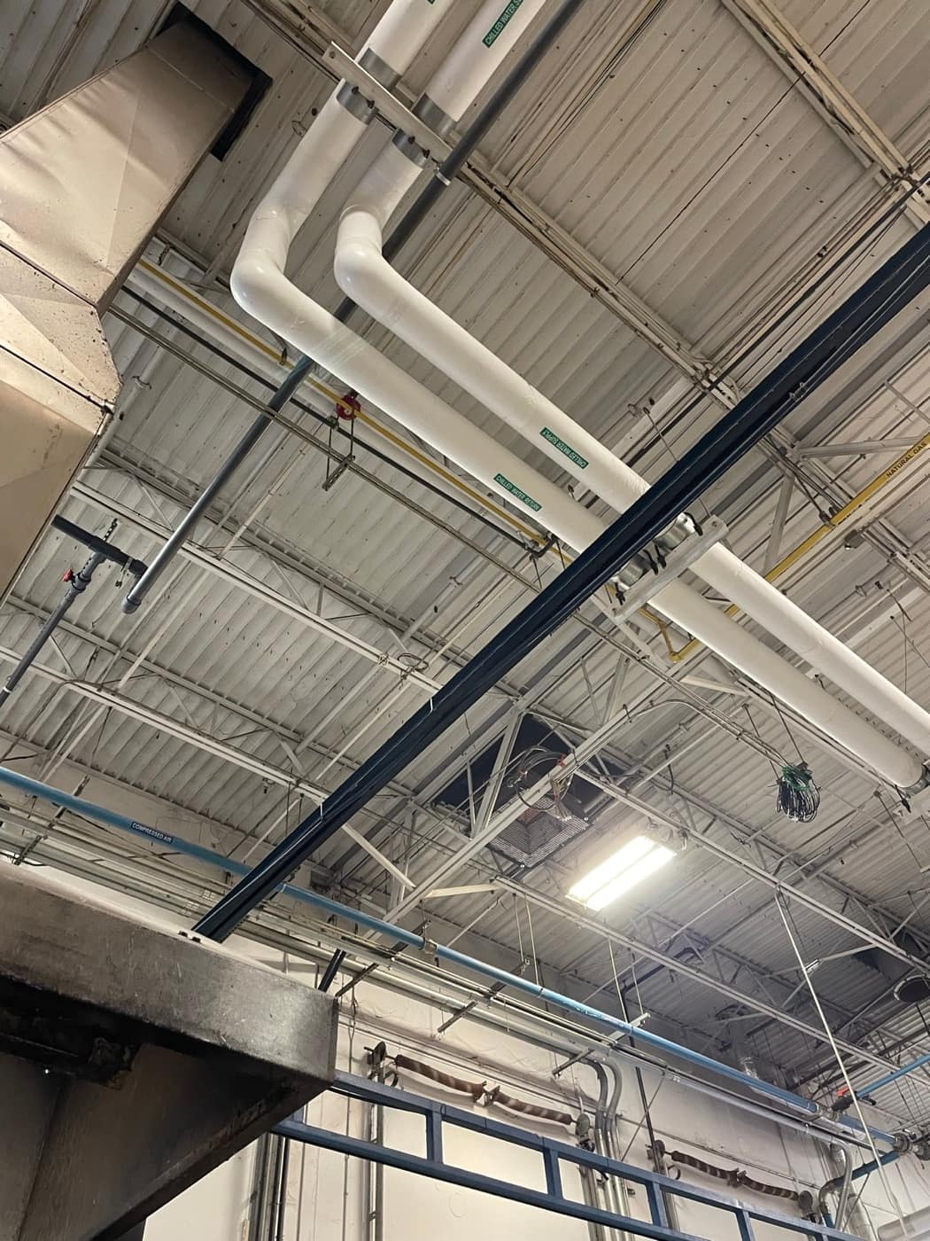 Chilled water lines at deck
