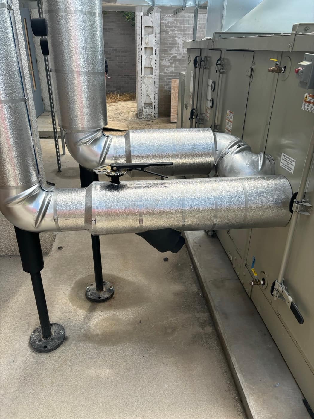 Jacketed piping to air handler