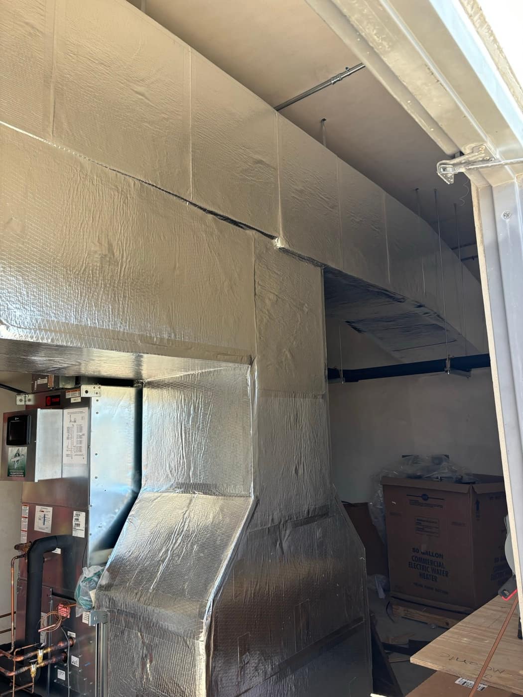 Supply plenum at air handler